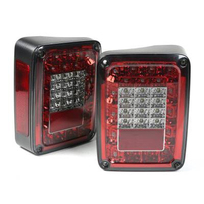 Rugged Ridge - LED Tail Light Set, Smoke; 07-16 Jeep Wrangler JK