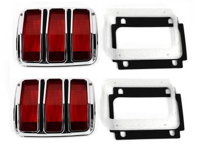 ACP - 1965-66 Mustang Tail Light Assembly Pair w/Bezel & Lens, Both Right & Left Side