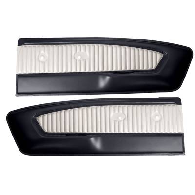 TMI Products - Two-Tone Deluxe Pony Vinyl Door Panel (Pair) 1965 - 1966 Mustang Coupe, Convertible, Fastback