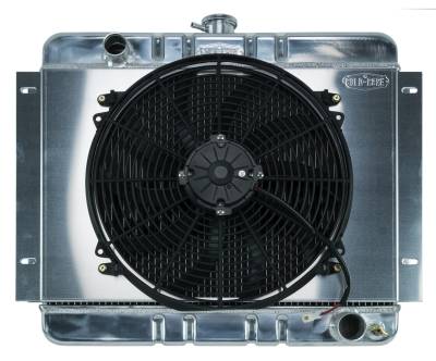 Cold Case - 62-67 Chevy Nova Aluminum Radiator And 16 Inch Fan Kit MT Cold Case Radiators