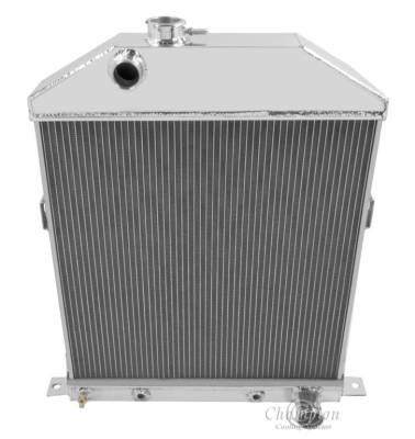 Champion Cooling Systems - Champion Cooling 3 Row Aluminum Radiator 1942 to 1948 Ford and Mercury Cars w/Chevy Config CC46CH