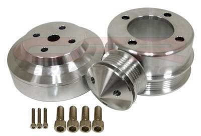 CFR - Serpentine Pulley Set for Ford 5.0 Mustang 1979 to 1993 Polished Billet Aluminum