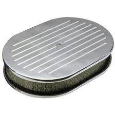 CFR - Chevy Ford Mopar 12" Oval Polished Air Cleaner Ball Milled