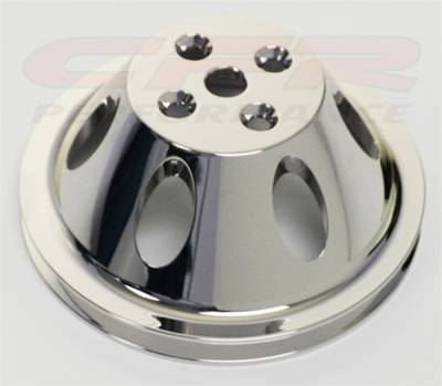 CFR - Chevy Big Block Chrome Aluminum Water Pump Pulley - Single Groove, Short