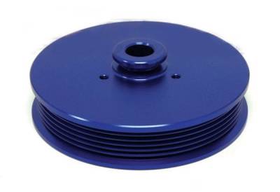 RPC - Power Steering Pulley for 5.0 Mustang 1979 to 1993 Anodized Blue Billet Aluminum