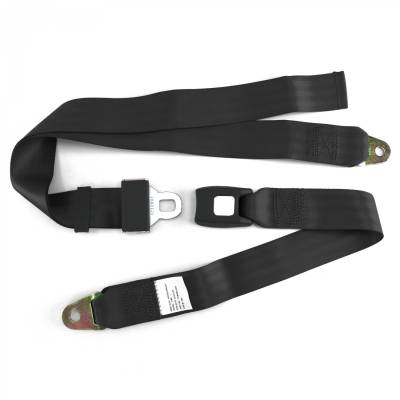 SafeTboy - 2 Point Black Lap Seat Belt, Standard Buckle, Pair
