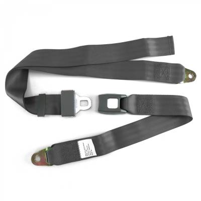 SafeTboy - 2 Point Charcoal Gray Lap Seat Belt, Standard Buckle, Pair