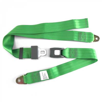 SafeTboy - 2 Point Green Lap Seat Belt, Standard Buckle, Pair