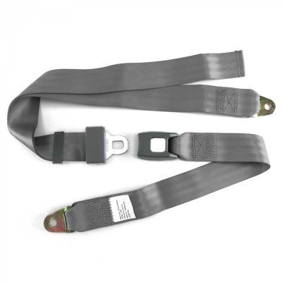 SafeTboy - 2 Point Gray Lap Seat Belt, Standard Buckle, Pair