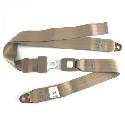 SafeTboy - 2 Point Tan Lap Seat Belt, Standard Buckle, Pair