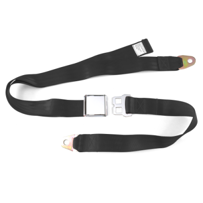 SafeTboy - 2 Point Black Lap Seat Belt, Airplane Buckle, Pair