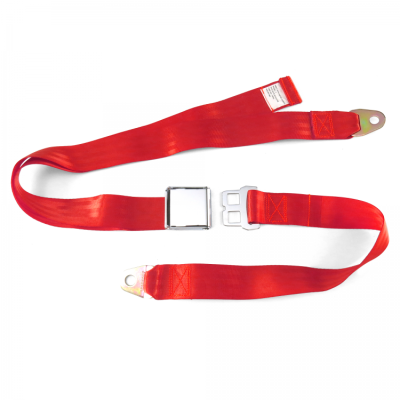 SafeTboy - 2 Point Red Lap Seat Belt, Airplane Buckle, Pair