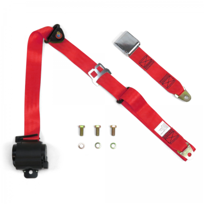 SafeTboy - 3 Point Retractable Lap Seat Belt, Airplane Buckle, Pair, Your Choice of Color