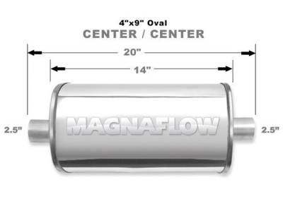 MagnaFlow - Magnaflow Universal Polished Stainless Steel Muffler -Oval
