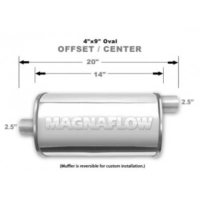 MagnaFlow - Magnaflow Universal Polished Stainless Steel Muffler -Oval Offset