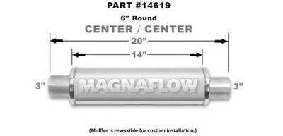 MagnaFlow - Magnaflow Universal Polished Stainless Steel Muffler - 6" Round