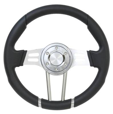 Forever Sharp Steering Wheels - 14" Dual Spoke All Black Performance Steering Wheel