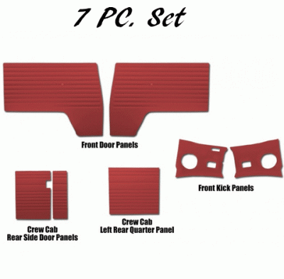 TMI Products - Late 1961 - Early 63 VW Bus 7-Pc. Smooth Vinyl Door Panel Kit