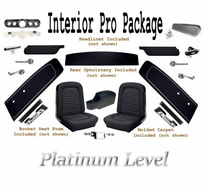 1966 Mustang Coupe Interior Kit Silver Package Black