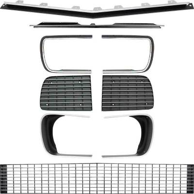OER - R5027E - 1967-68 Camaro RS Restorer's Choice™ Grill Kit with Silver Trim / with Headlamp Bezels