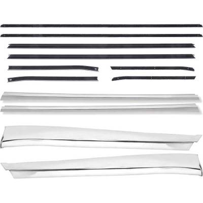 OER - *R684 - 1968 Camaro Deluxe Coupe Outer Door/Quarter Reveal Molding Kit with OE Style Windowfelt Se4