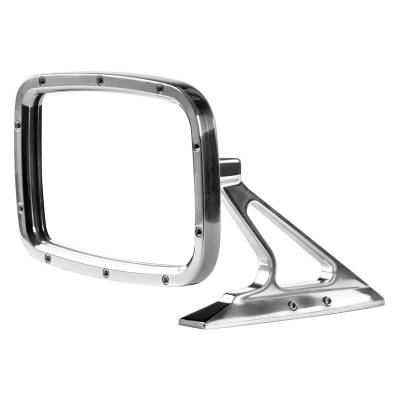OER - BR1010 - 1960-74 GM Rectangular Door Mirror With Fasteners On Leading Edge - Polished