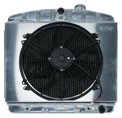 Cold Case - 55-57 Tri-5 Chevy Aluminum Radiator And 16 Inch Fan Kit (V8 Mount) Cold Case Radiators