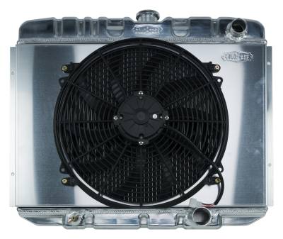 Cold Case - 67-70 Mustang SB 24 Inch Aluminum Performance Radiator And 16 Inch Fan Kit MT Cold Case Radiators