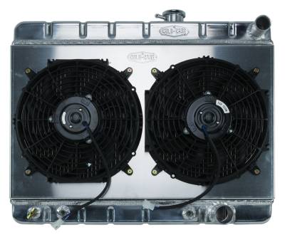 Cold Case - 65 GTO Tri-Power Aluminum Radiator And 12 Inch Dual Fan Kit W/O AC AT Cold Case Radiators