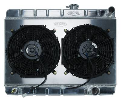 Cold Case - 65 GTO Tri-Power Aluminum Radiator And 12 Inch Dual Fan Kit W/O AC MT Cold Case Radiators