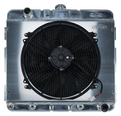 Cold Case - 70-72 A,B Body SB Aluminum Performance Radiator And 16 Inch Fan Kit AT 17x22 Inch Cold Case Radiators