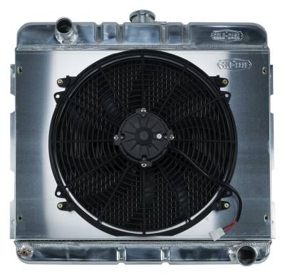 Cold Case - 70-72 A,B Body SB Aluminum Performance Radiator And 16 Inch Fan Kit MT 17x22 Inch Cold Case Radiators