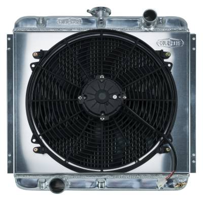 Cold Case - 67-69 Mustang 20 Inch Aluminum Performance Radiator And 16 Inch Fan Kit MT Cold Case Radiators