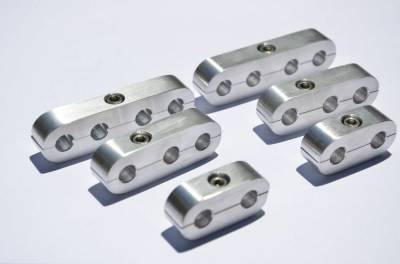 Billet Spark Plug Wire Separator 6 Pce Set - Race Style fits 8mm, 9mm, 10mm