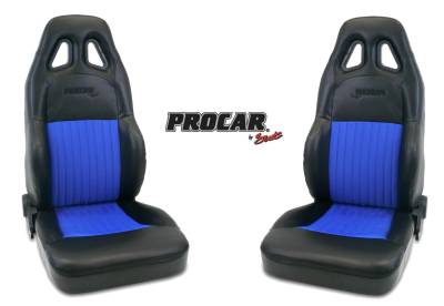 ProCar by SCAT - Series 1614 Reclining Racing Style Suspension Seat -Black/Blue- Pair