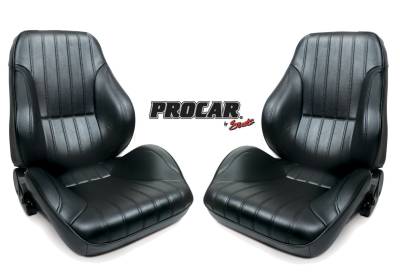 ProCar by SCAT - Rally 1050 Series Reclining Lowback Seat -Black Vinyl- Pair