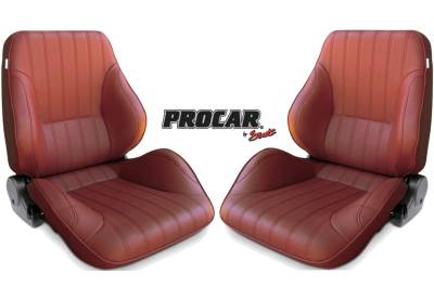 ProCar by SCAT - Rally 1050 Series Reclining Lowback Seat -Maroon Vinyl- Pair