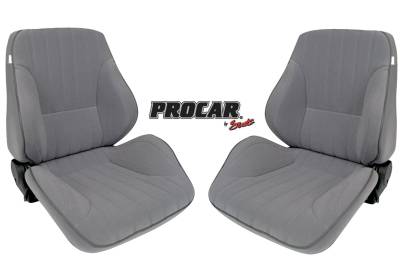 ProCar by SCAT - Rally 1050 Series Reclining Lowback Seat -Gray Velour- Pair