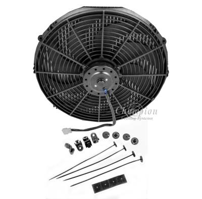 Champion Cooling Systems - Two Row Aluminum Radiator for Jeep CJ6, Includes Fan & Shroud - Image 4