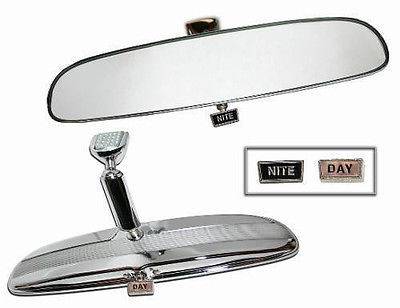Chrome Rear View Mirror w/Day and Night Switch Universal Fit for Ford, Chevy, Mopar