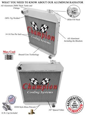 Champion Cooling Systems - Champion 2 Row Aluminum Radiator for 1960 -1966 Chevy Pick Up Trucks EC6066 - Image 3