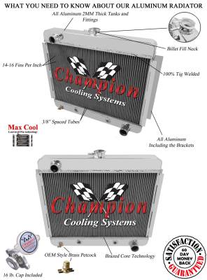 Champion Cooling Systems - Champion Two Row Aluminum Radiator EC6267 for 62 - 67 Nova - Image 3