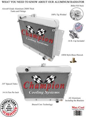Champion Cooling Systems - Champion 3 Row Aluminum Radiator for 1969 -1970 Chevy Impala, Bel Air CC345 - Image 3