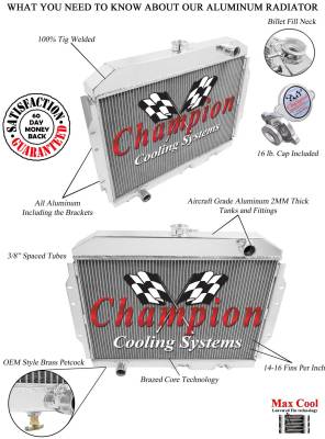 Champion Cooling Systems - Champion 2 Row Aluminum Radiator for 1967 - 1974 AMC Various Models EC407 - Image 3