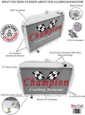 Champion Cooling Systems - Champion 3 Row Aluminum Radiator for 1967 - 1974 AMC Various Models CC407 - Image 3