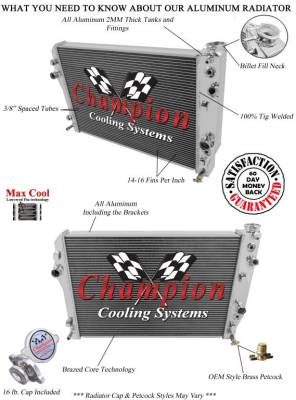 Champion Cooling Systems - Champion 3 Row Aluminum Radiator for 1998 - 99 Camaro and Firebird CC2365 - Image 3