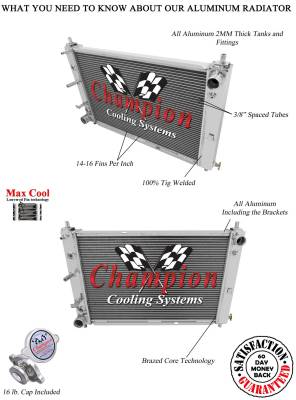 Champion Cooling Systems - Champion 2 Row Aluminum Radiator for 1997 - 2004 Mustang V8 EC2139 - Image 3