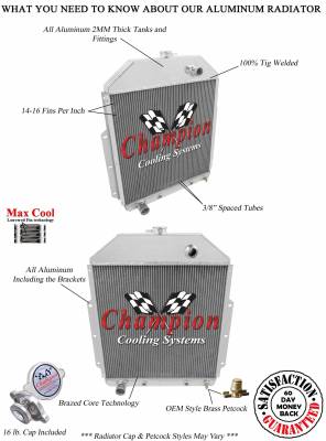 Champion Cooling Systems - Champion Two Row Aluminum Radiator for 1942-1952 Ford Truck w/ Ford V8 EC4252FD - Image 3