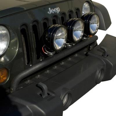 Exterior - Accessories - Rugged Ridge - Bumper Mounted Light Bar, Textured Black, 07-14 Jeep Wrangler (JK)