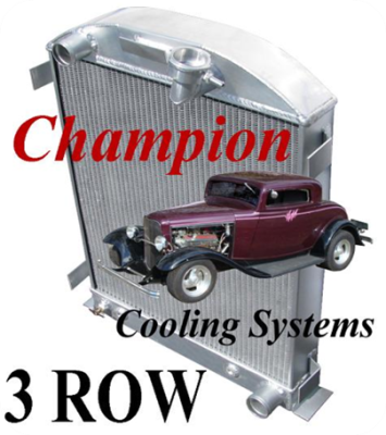 Champion Cooling Systems - Champion Cooling Three Row Aluminum Radiator for 32 Ford w/Chevy Engine CC3132 - Image 2